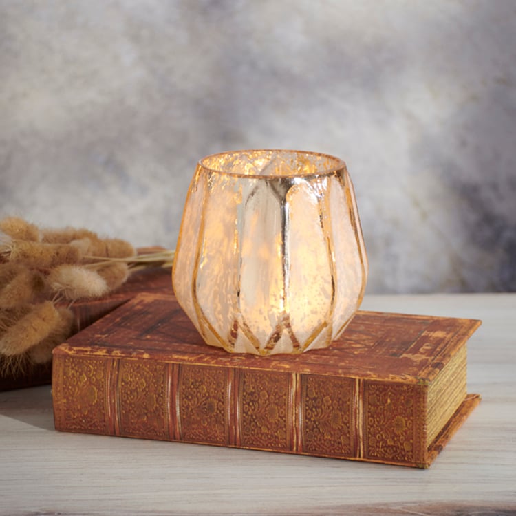 Primitives By Kathy Blush Gold Candle Holder