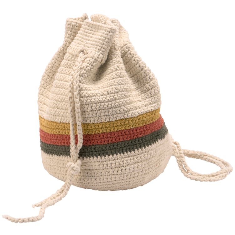 primitives by kathy Boho Stripe Drawstring Bag