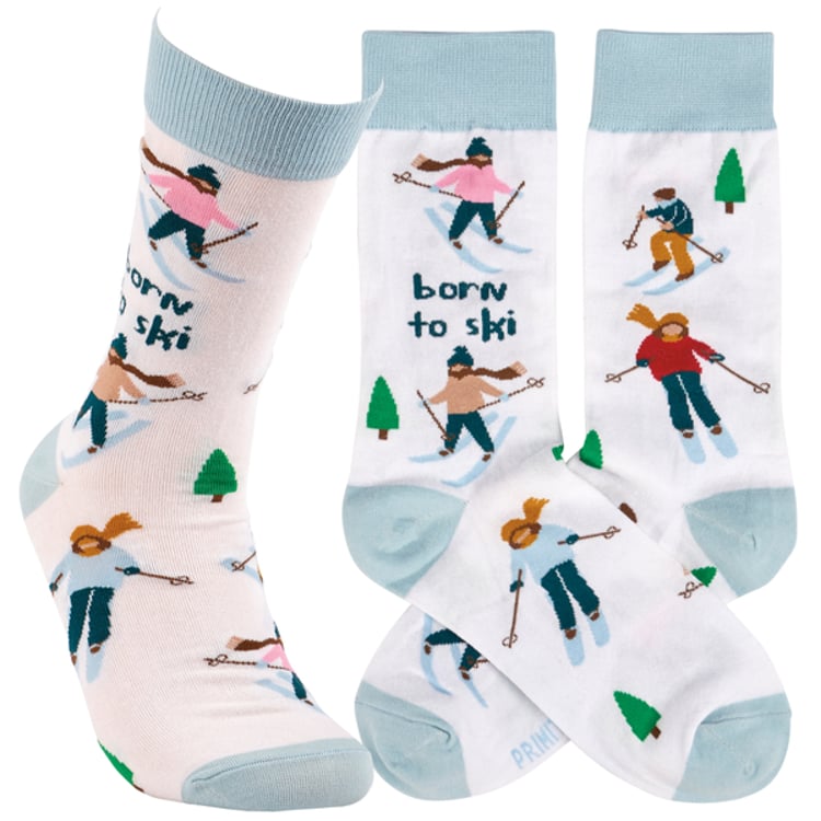 primitives by kathy Born To Ski Socks