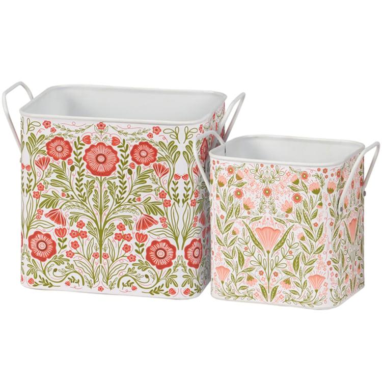 primitives by kathy Botanical Folk Art Bin Set
