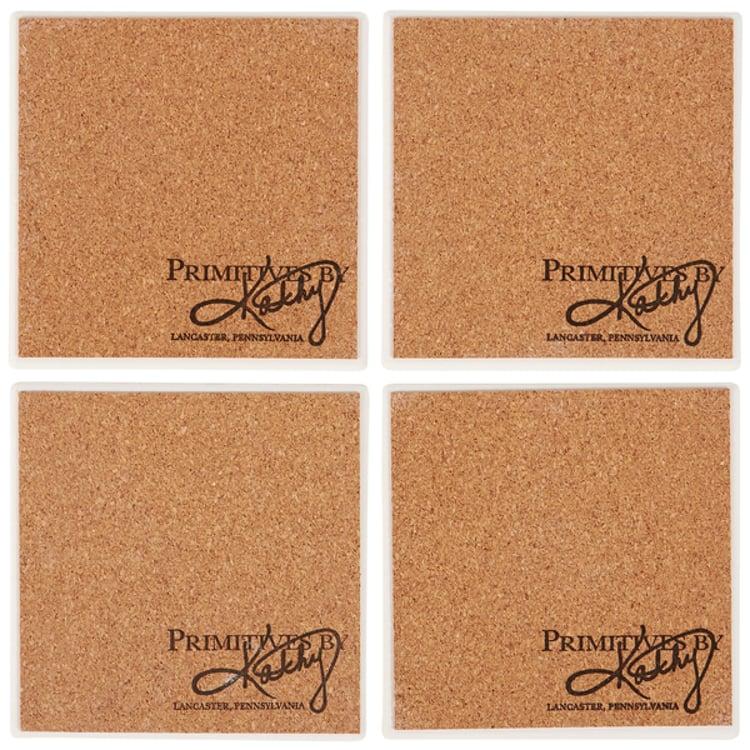 Primitives By Kathy Botanical Folk Art Coaster Set