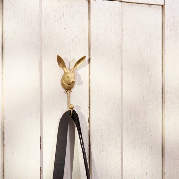 Primitives By Kathy Bronze Rabbit Wall Hook