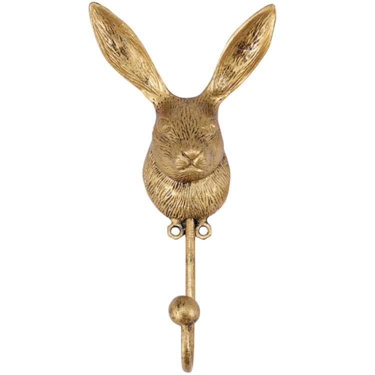 primitives by kathy Bronze Rabbit Wall Hook