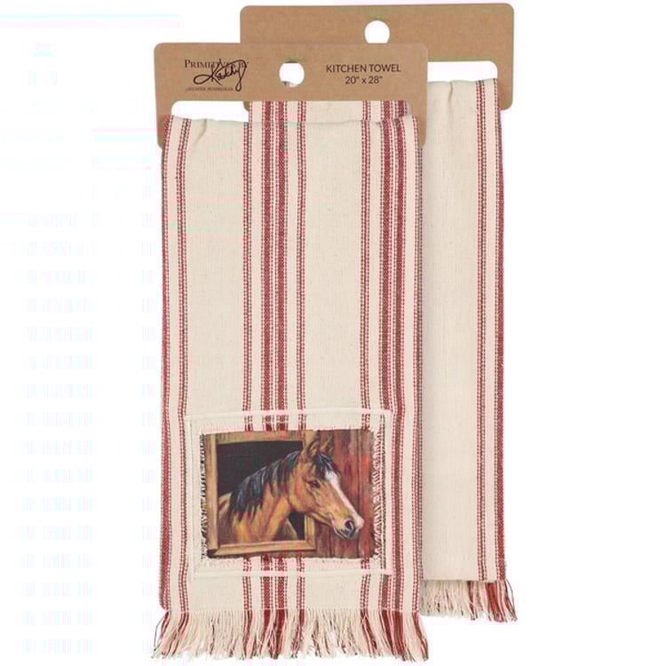 primitives by kathy Buckskin Horse Kitchen Towel