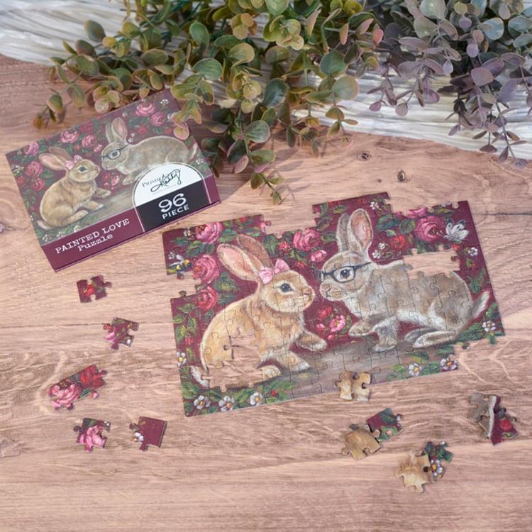 Primitives By Kathy Bunny Love 96 Piece Puzzle