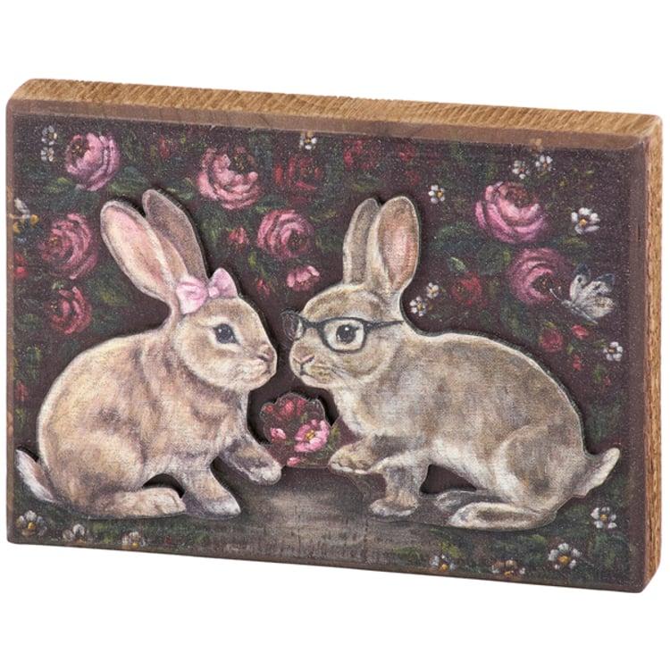 primitives by kathy Bunny Love Block Sign