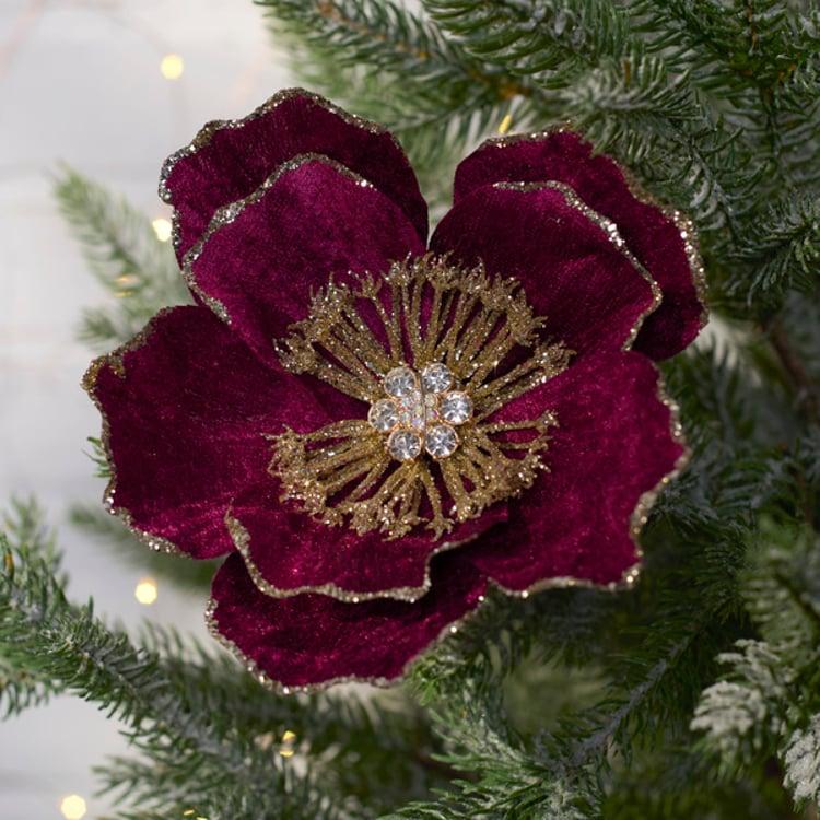 Primitives By Kathy Burgundy Flower Clip