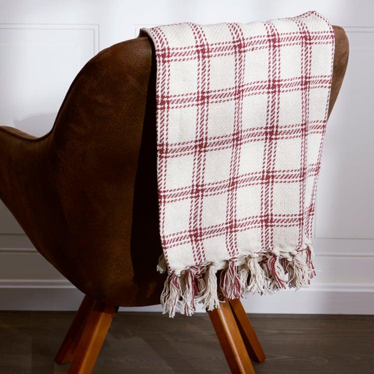 Primitives By Kathy Burgundy Plaid Throw