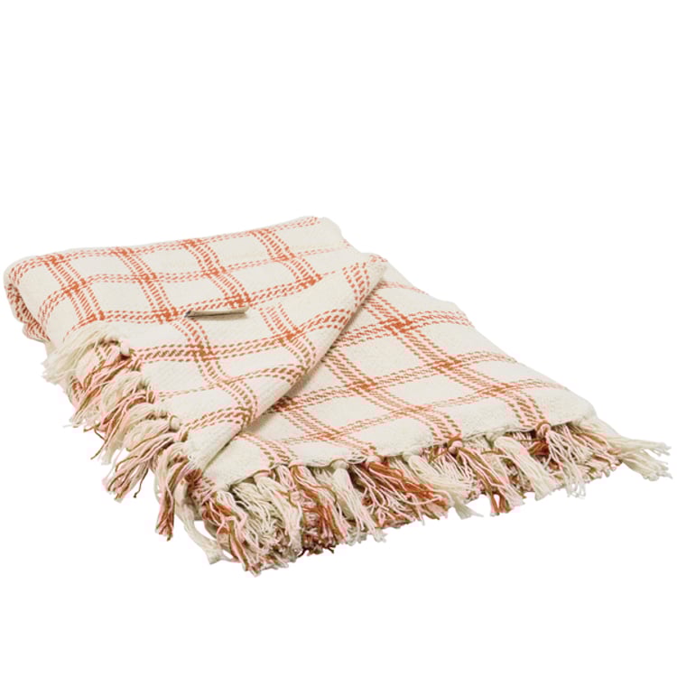 primitives by kathy Burnt Orange Plaid Throw