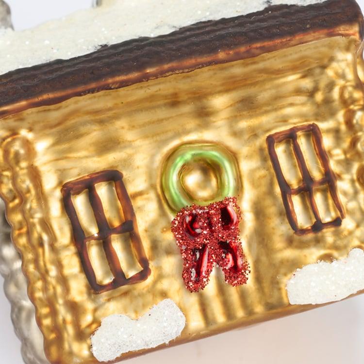 Primitives By Kathy Cabin Glass Ornament
