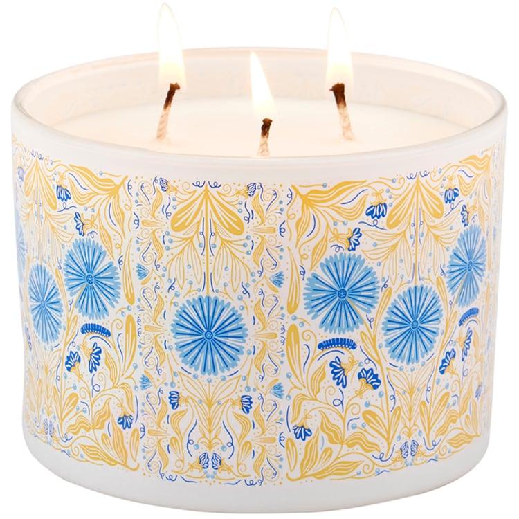Primitives By Kathy Caterpillar Floral Candle