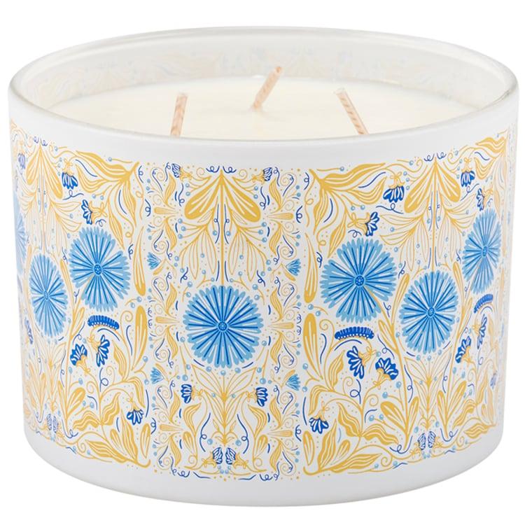 primitives by kathy Caterpillar Floral Candle