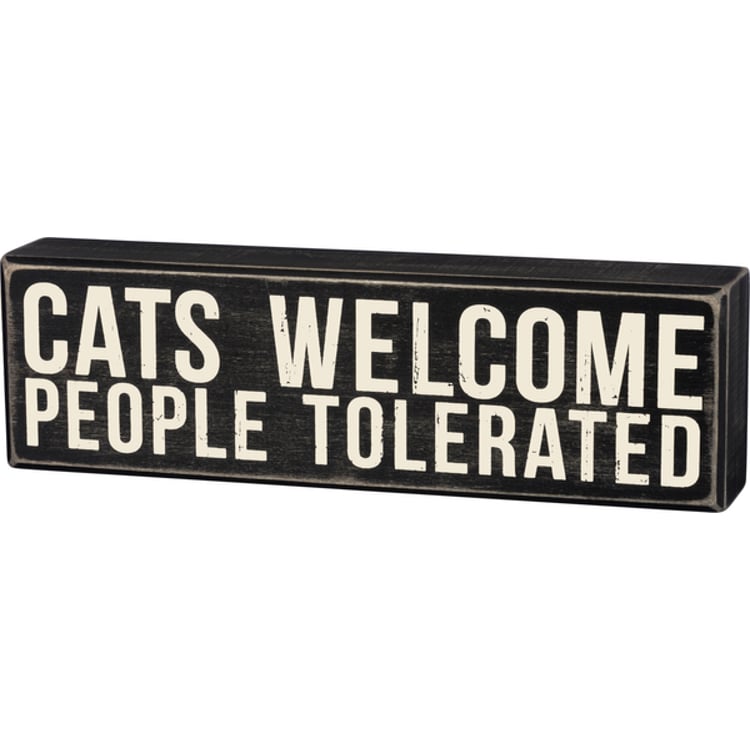 primitives by kathy Cats Welcome Box Sign