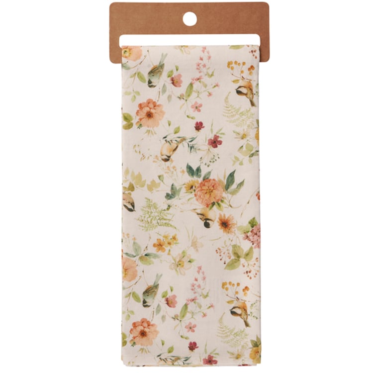 Primitives By Kathy Chickadee Floral Kitchen Towel