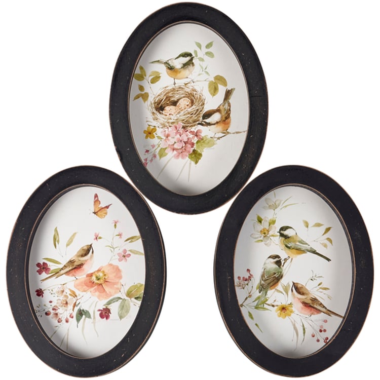 primitives by kathy Chickadees Hanging Decor Set
