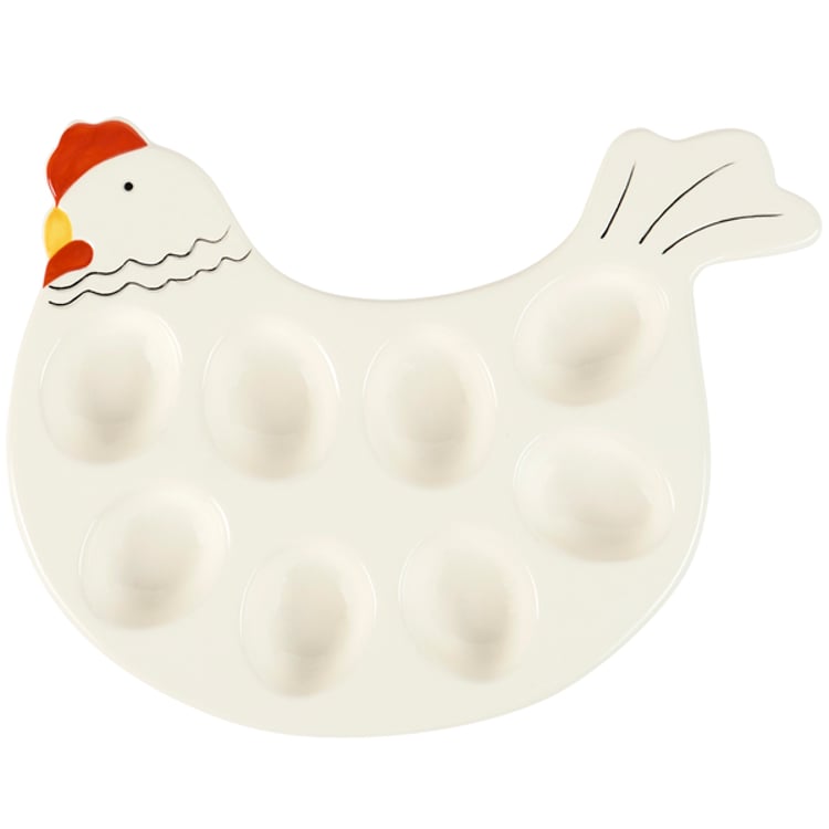 Primitives By Kathy Chicken Deviled Egg Platter