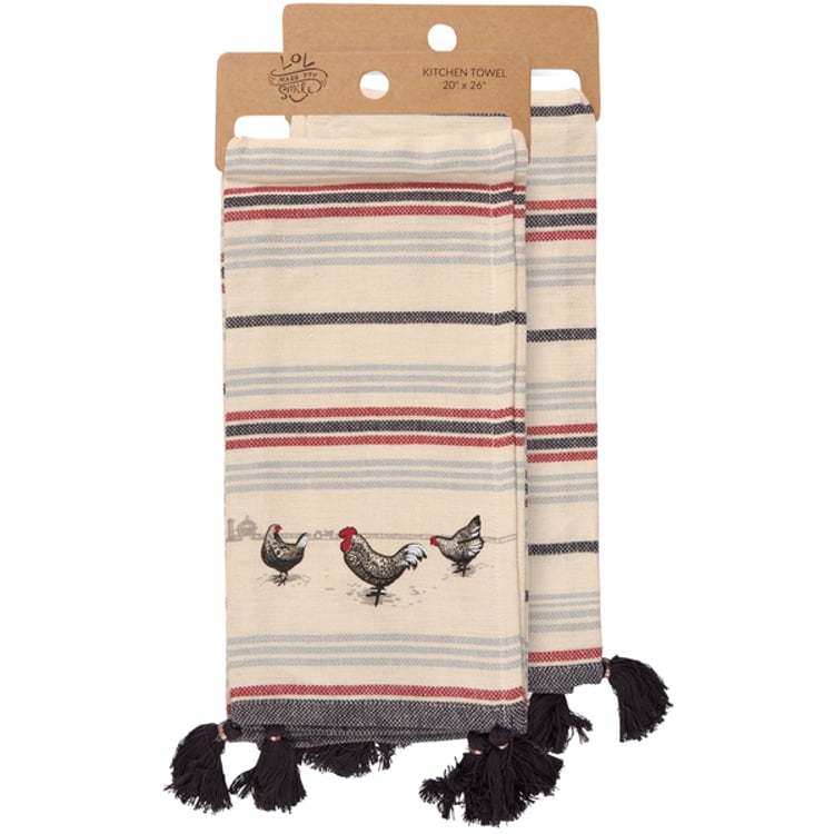 primitives by kathy Chickens Kitchen Towel