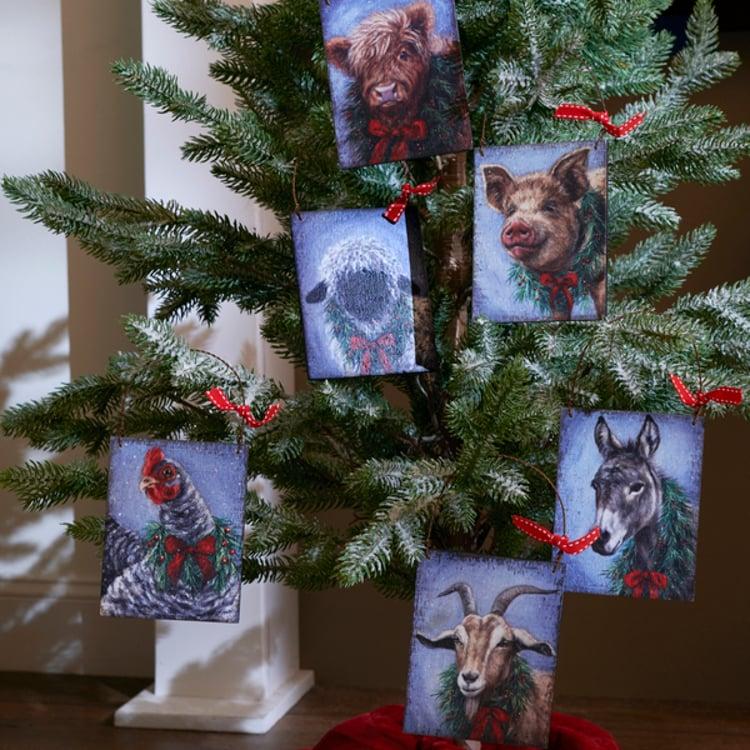 Primitives By Kathy Christmas Animal Ornament Set