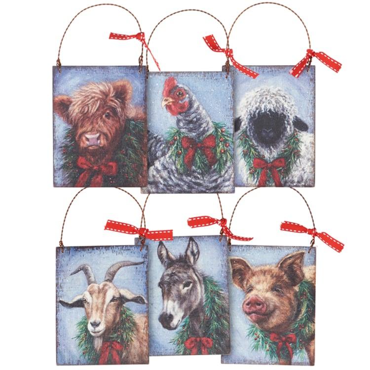 primitives by kathy Christmas Animal Ornament Set
