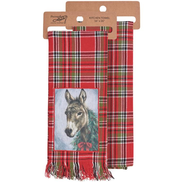 primitives by kathy Christmas Donkey Kitchen Towel