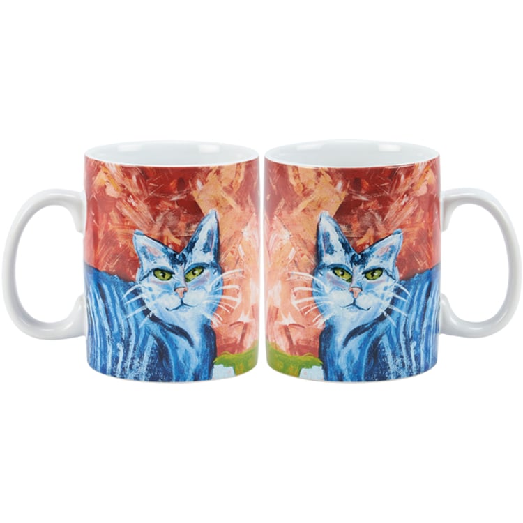 Primitives By Kathy Colorful Cat Mug