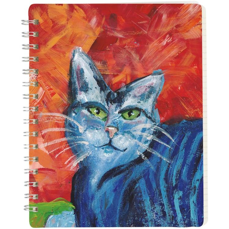 Primitives By Kathy Colorful Cat Spiral Notebook