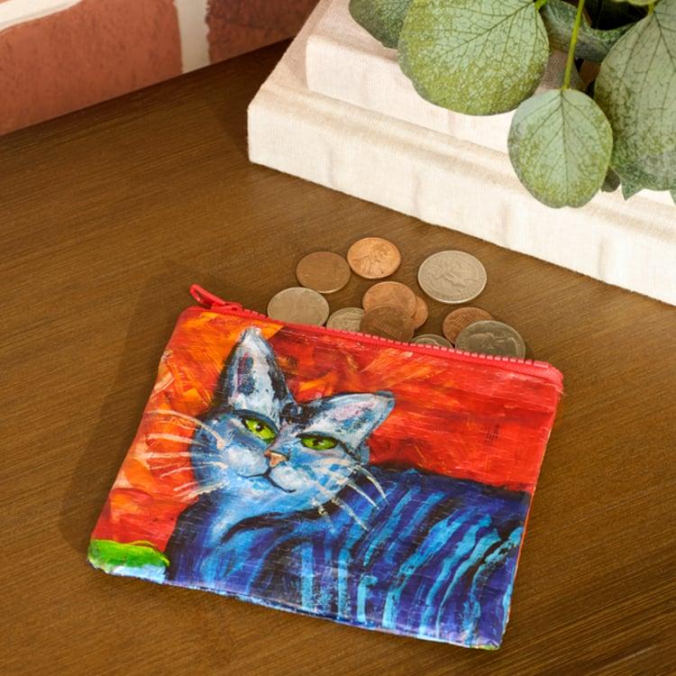 Primitives By Kathy Colorful Cat Zipper Wallet