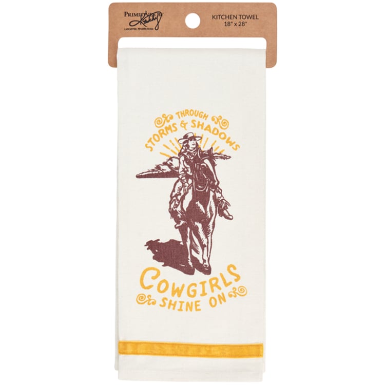 primitives by kathy Cowgirls Kitchen Towel