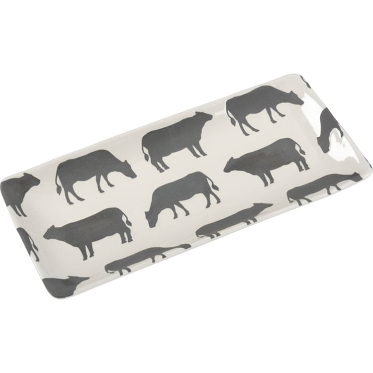 primitives by kathy Cows Rectangular Platter
