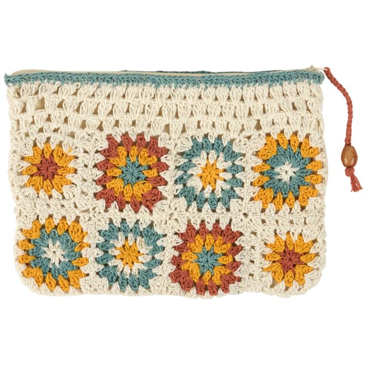 primitives by kathy Crochet Flower Zipper Pouch