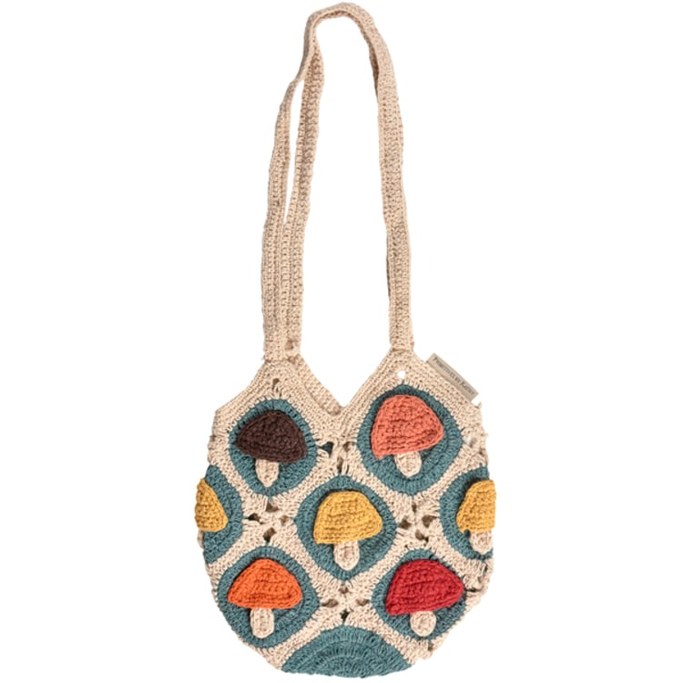 primitives by kathy Crochet Mushroom Tote