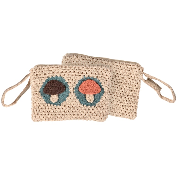 primitives by kathy Crochet Mushrooms Wristlet