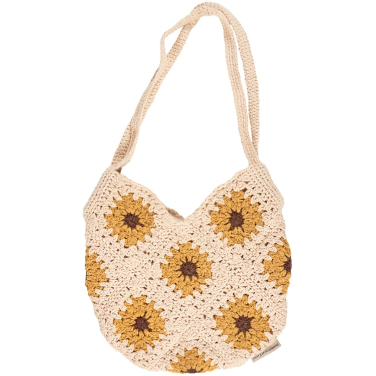 primitives by kathy Crochet Sunflower Tote