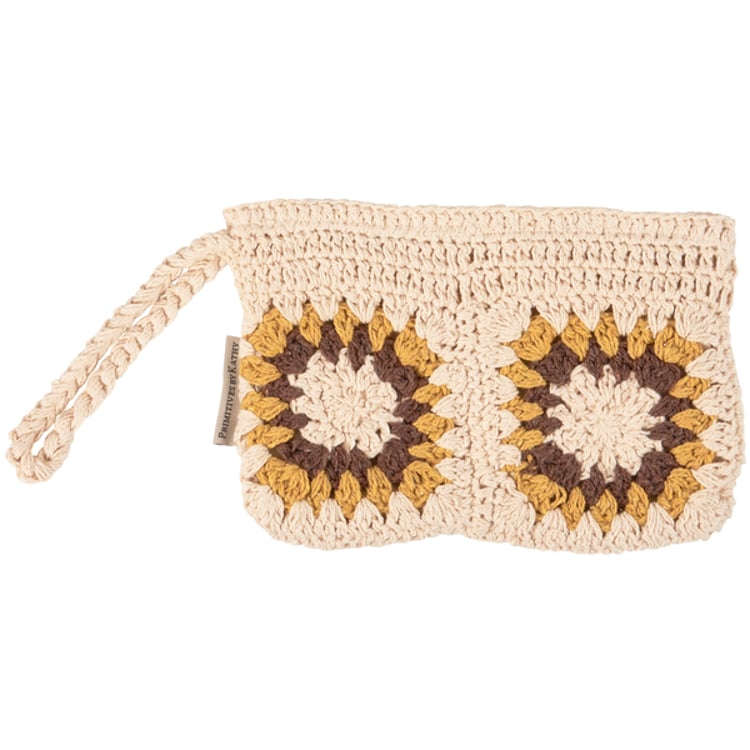 primitives by kathy Crochet Sunflower Wristlet