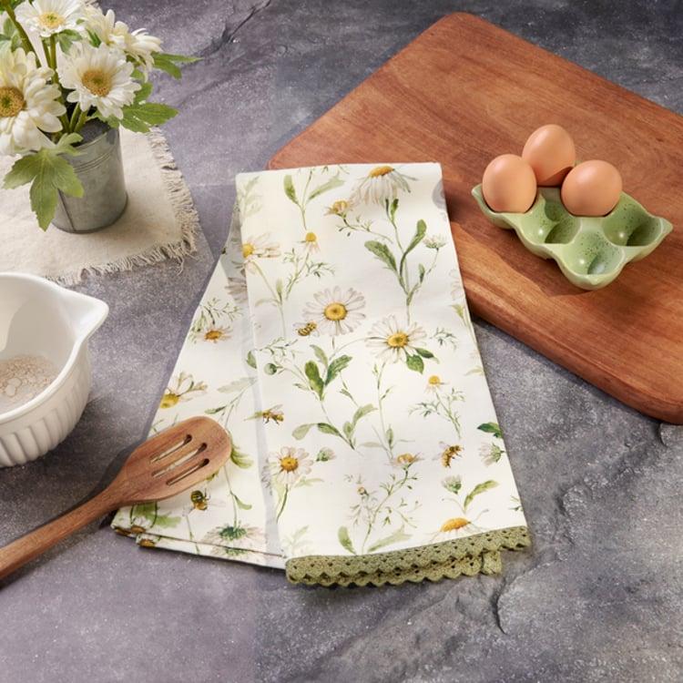 Primitives By Kathy Daisy Lace Kitchen Towel