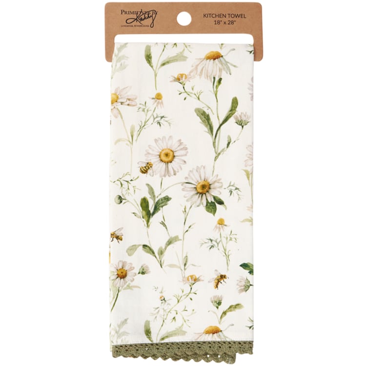 Primitives By Kathy Daisy Lace Kitchen Towel