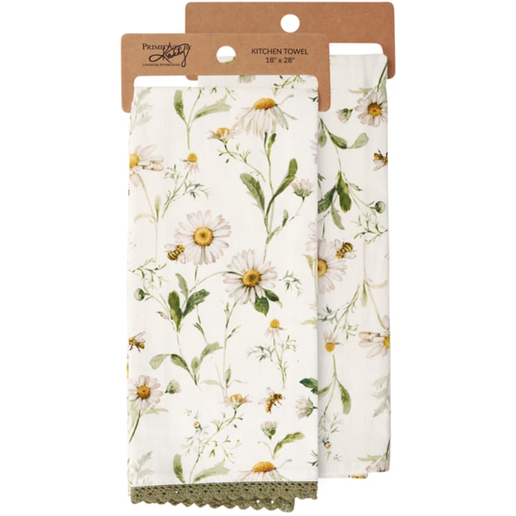 primitives by kathy Daisy Lace Kitchen Towel