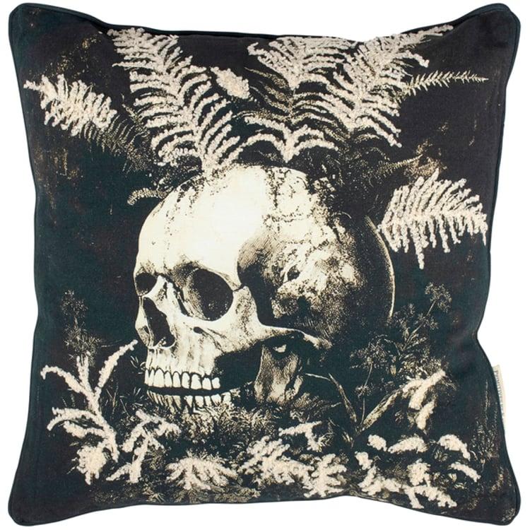 Primitives By Kathy Dark Plant Skull Pillow