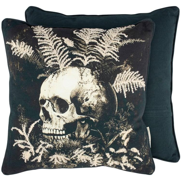 primitives by kathy Dark Plant Skull Pillow