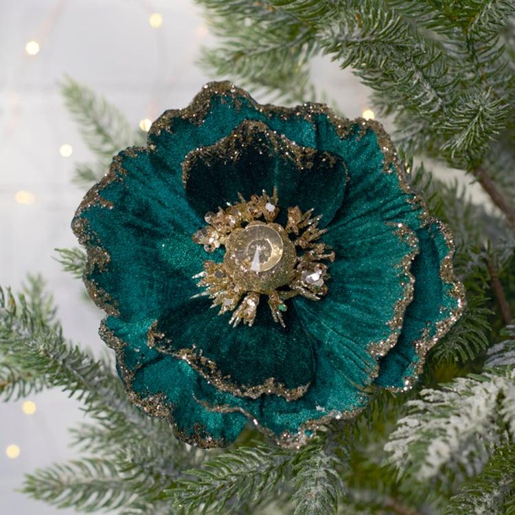 Primitives By Kathy Dark Teal Flower Clip
