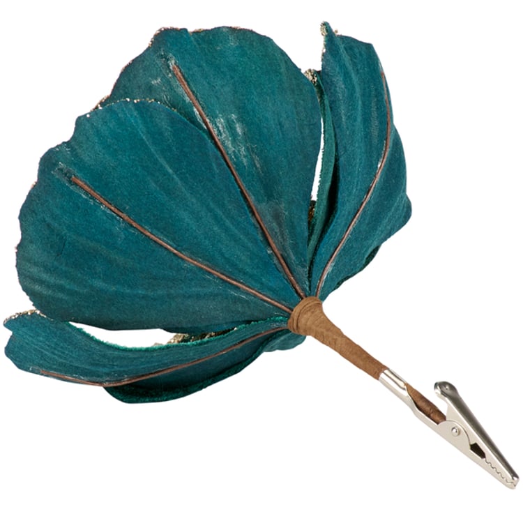 Primitives By Kathy Dark Teal Flower Clip