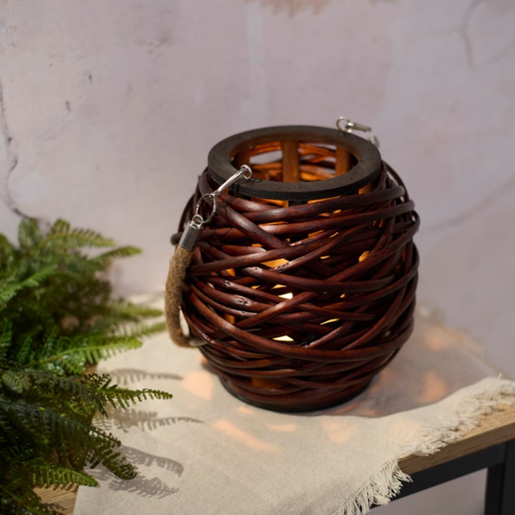 Primitives By Kathy Dark Wicker Lantern