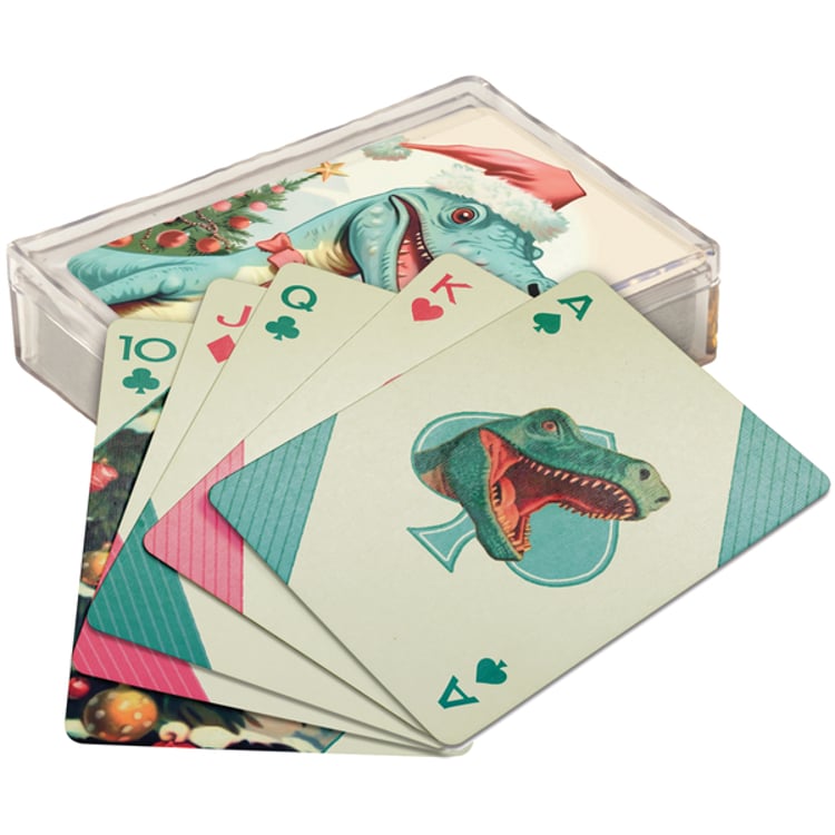primitives by kathy Dino Christmas Playing Cards