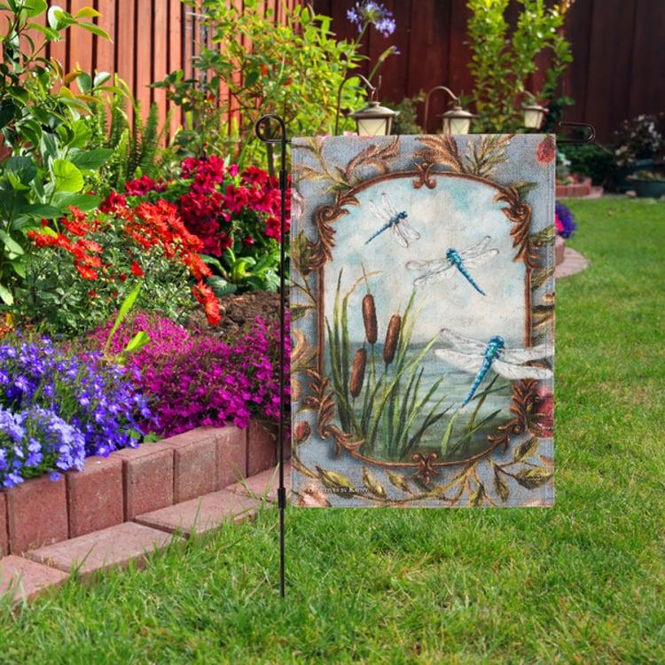 Primitives By Kathy Dragonflies Garden Flag