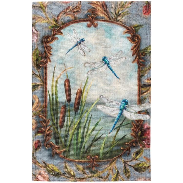Primitives By Kathy Dragonflies Garden Flag
