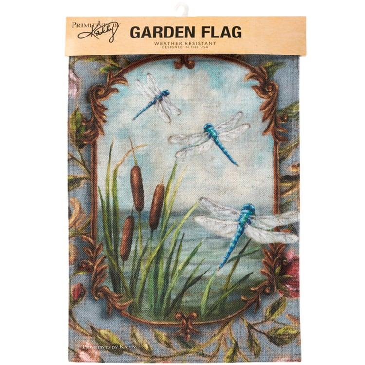 Primitives By Kathy Dragonflies Garden Flag