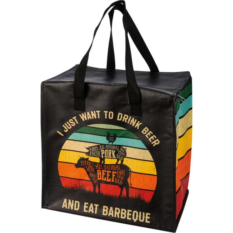 Primitives By Kathy Eat Barbeque Insulated Tote