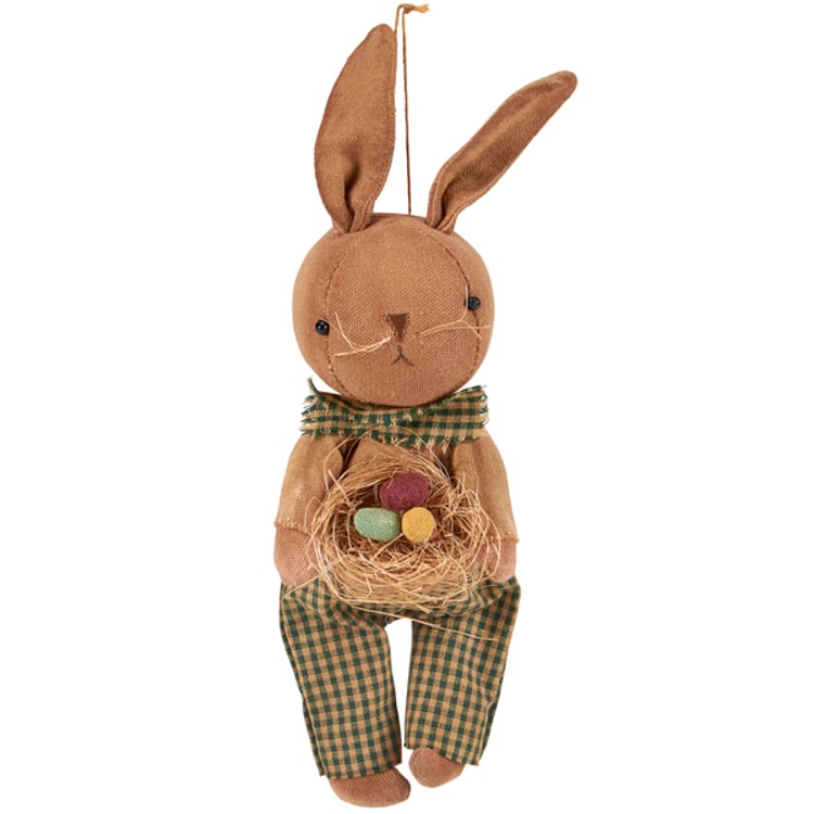 primitives by kathy Egg Basket Bunny Ornament