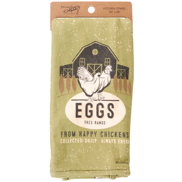 Primitives By Kathy Eggs Free Range Kitchen Towel