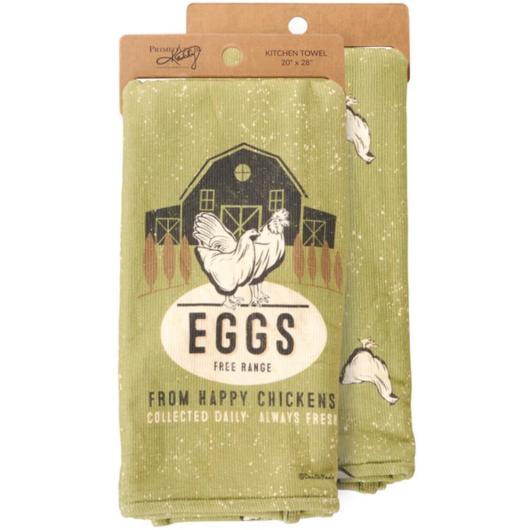 primitives by kathy Eggs Free Range Kitchen Towel